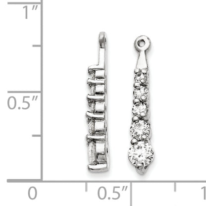 14k White Gold AA Diamond Earring Jacket