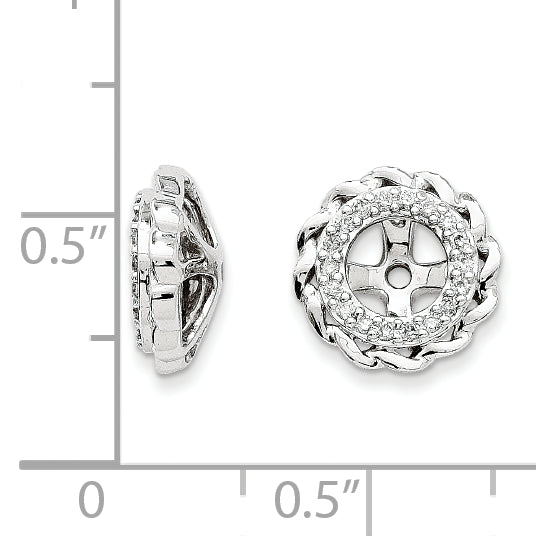 14K White Gold Diamond Earring Jackets