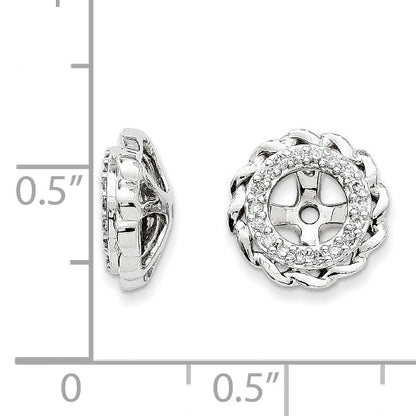 14K White Gold Diamond Earring Jackets