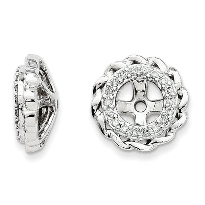 14K White Gold Diamond Earring Jackets