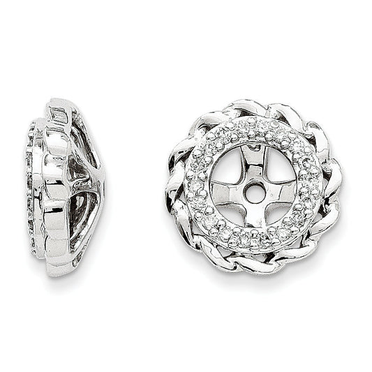 14K White Gold Diamond Earring Jackets