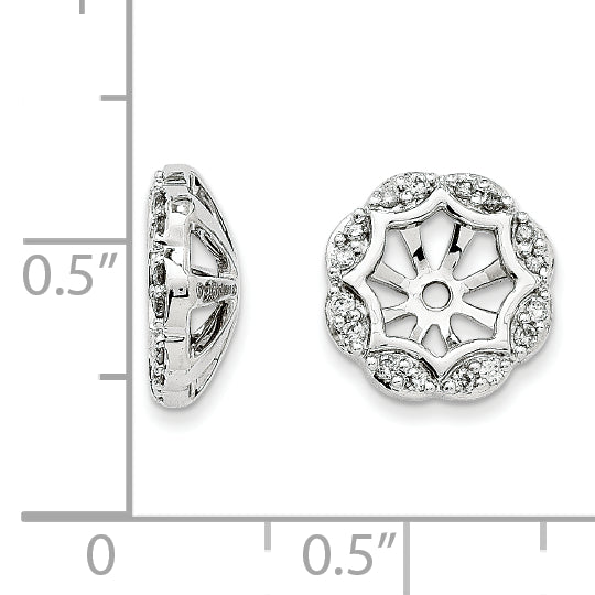 14K White Gold Diamond Earring Jackets