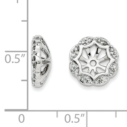 14K White Gold Diamond Earring Jackets