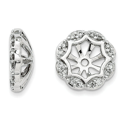 14K White Gold Diamond Earring Jackets