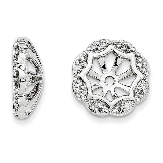 14K White Gold Diamond Earring Jackets