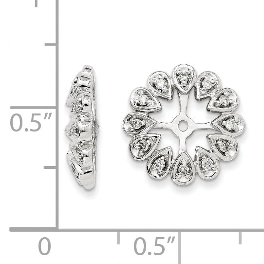 14k White Gold Diamond Earring Jackets