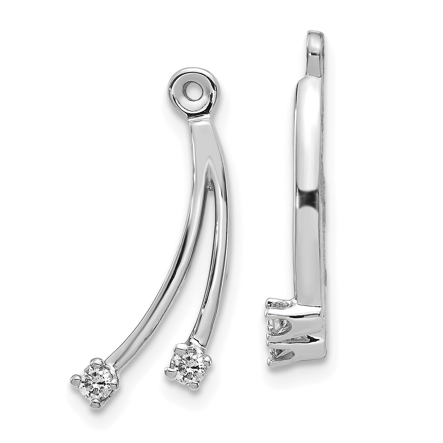 14k White Gold A Diamond earring jacket