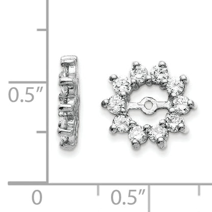 14k White Gold AA Diamond Earring Jackets