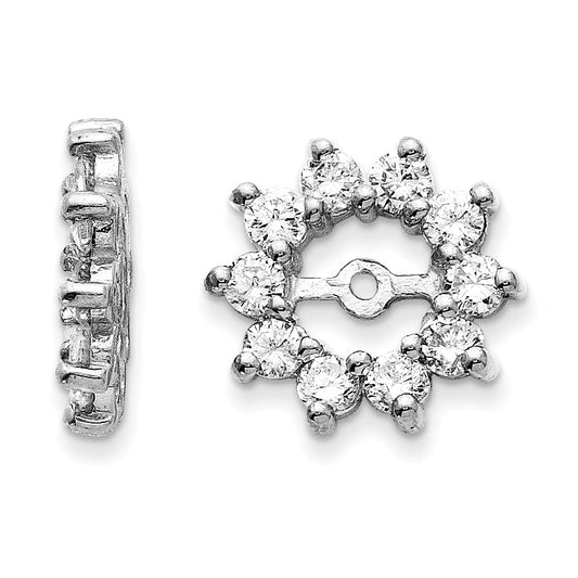 14k White Gold AA Diamond Earring Jackets