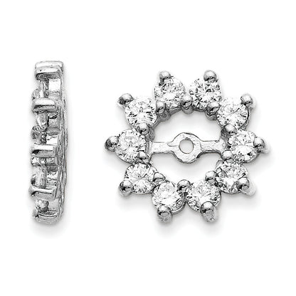 14k White Gold AAA Diamond Earring Jacket