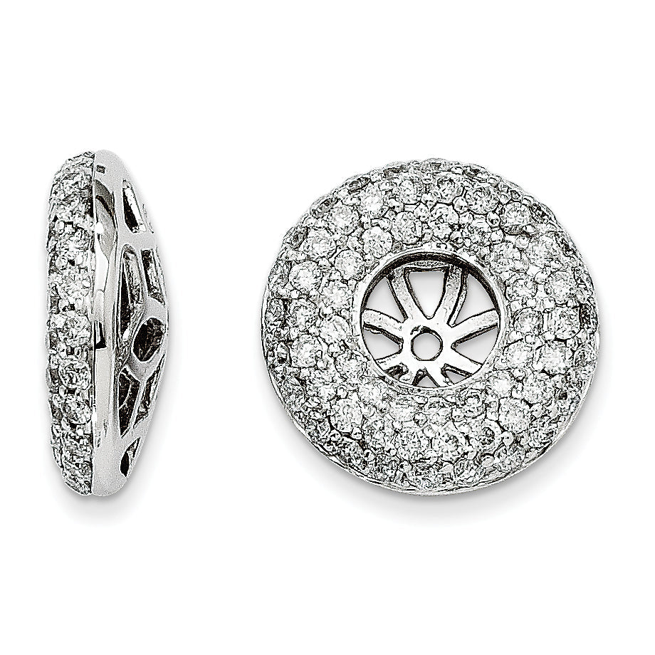 14k White Gold Diamond Earring Jackets