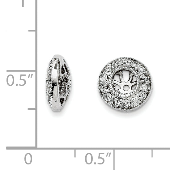 14k White Gold Diamond Earring Jackets