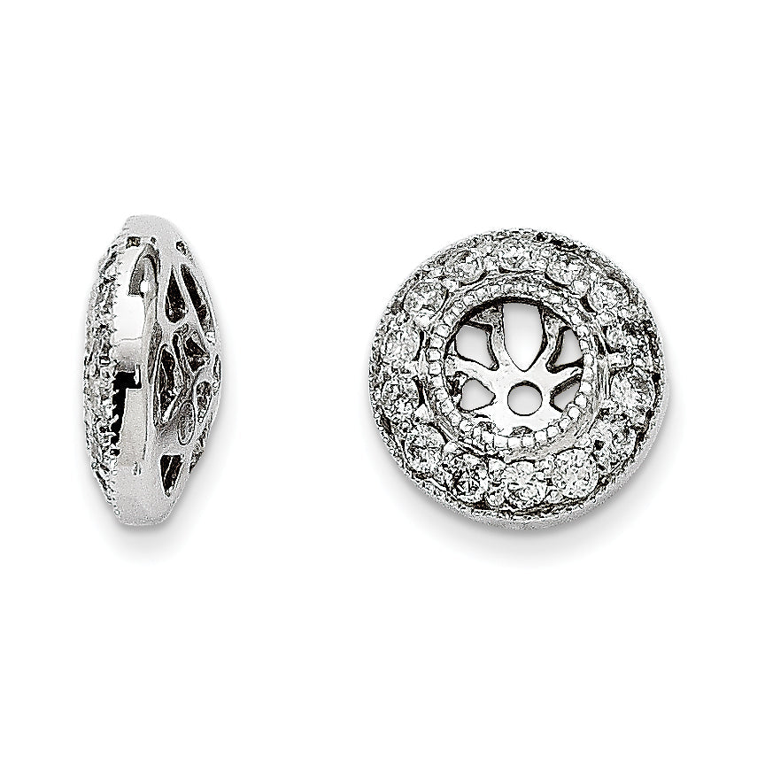 14k White Gold Diamond Earring Jackets