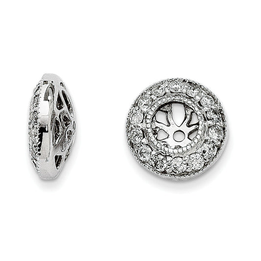 14k White Gold Diamond Earring Jackets