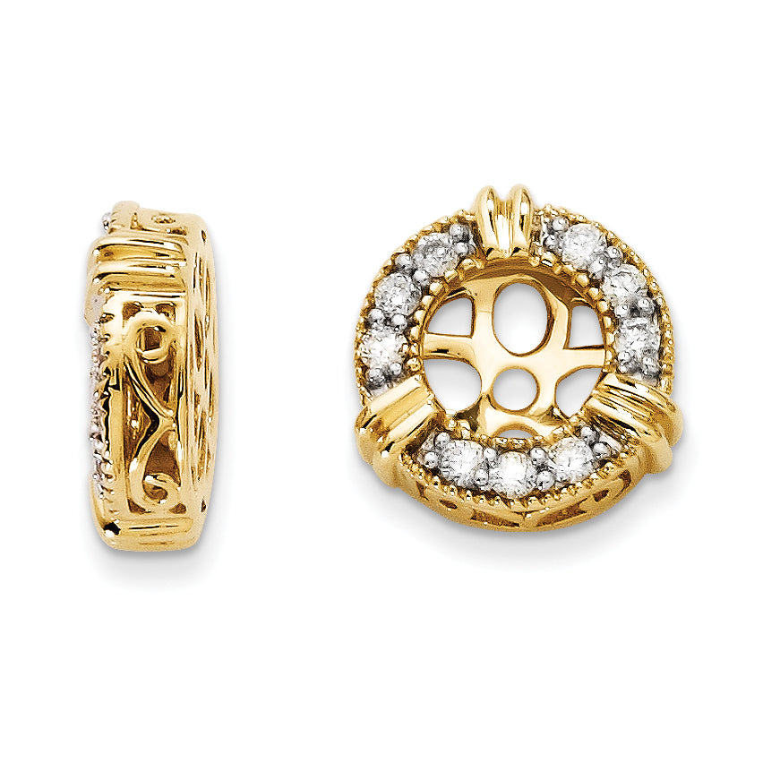14K Gold Diamond Earring Jackets