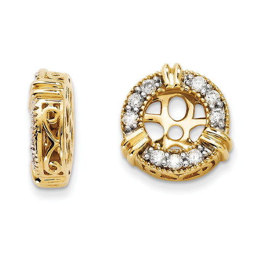 14K Gold Diamond Earring Jackets