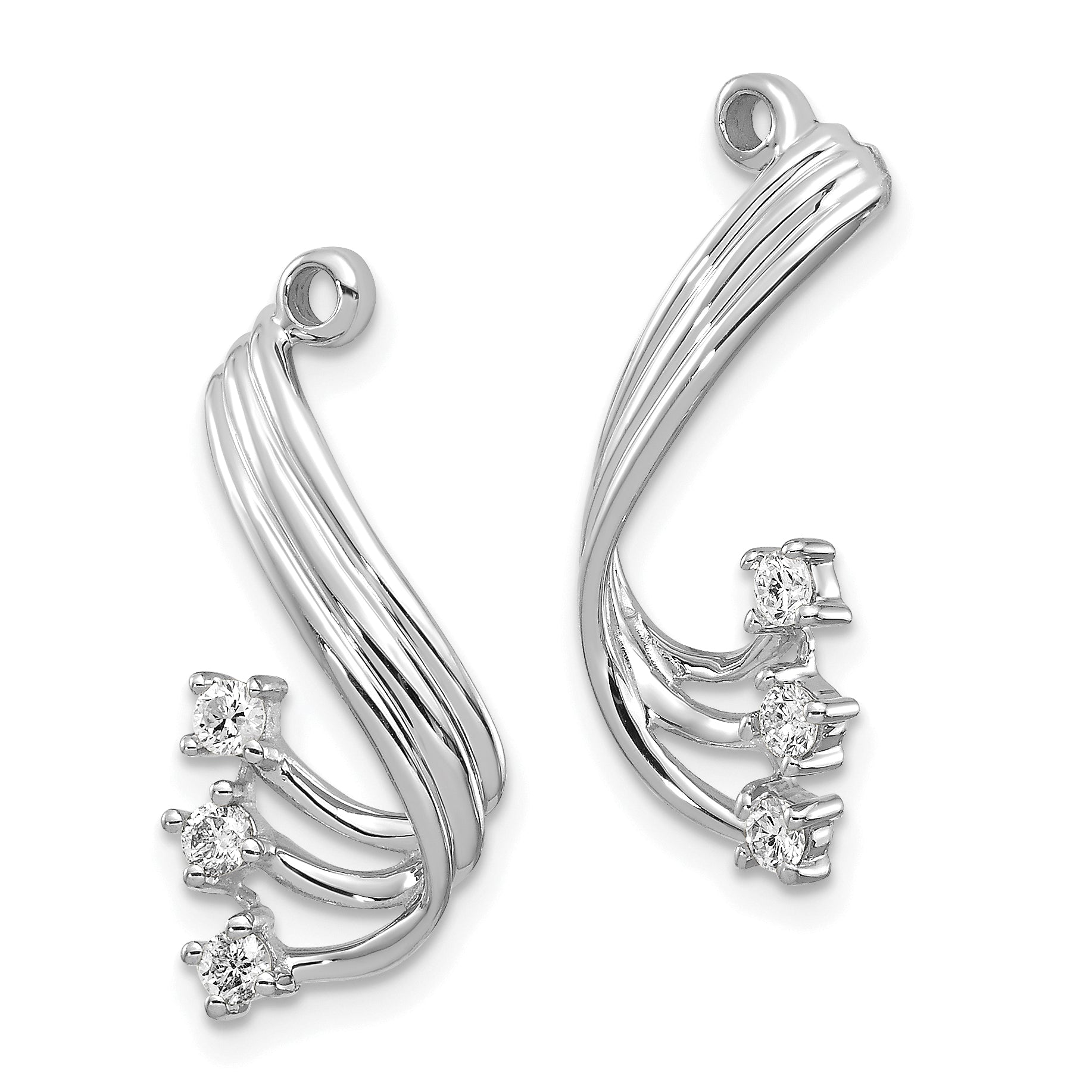 14k White Gold AA Diamond Earring Jacket