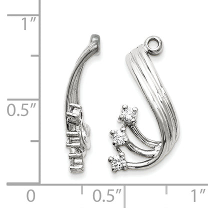 14k White Gold A Diamond earring jacket