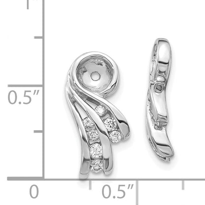 14k White Gold A Fancy Diamond Earring Jacket