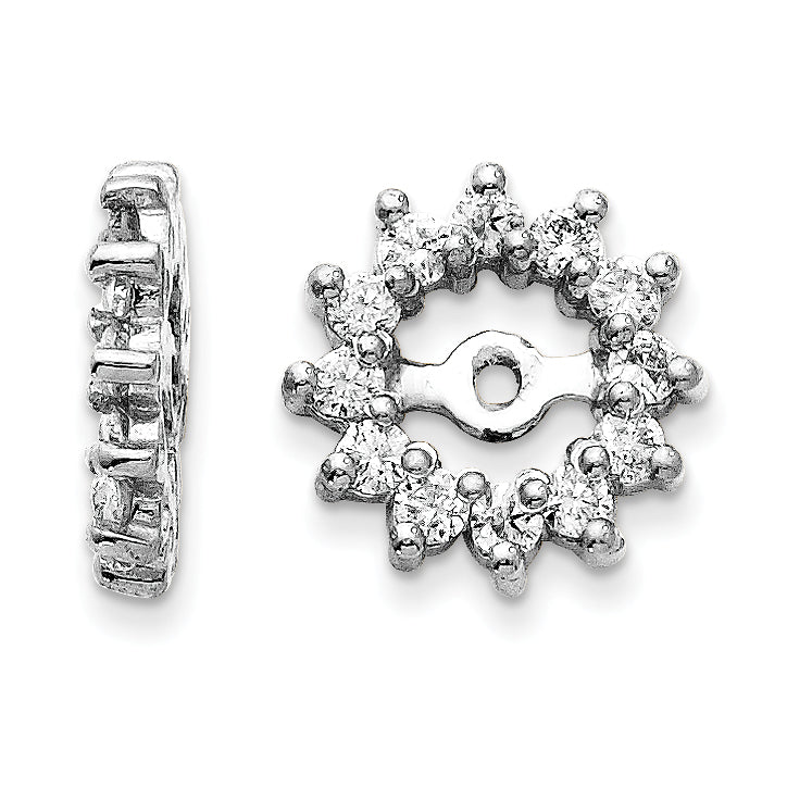 14k White Gold AA Diamond Earring Jacket