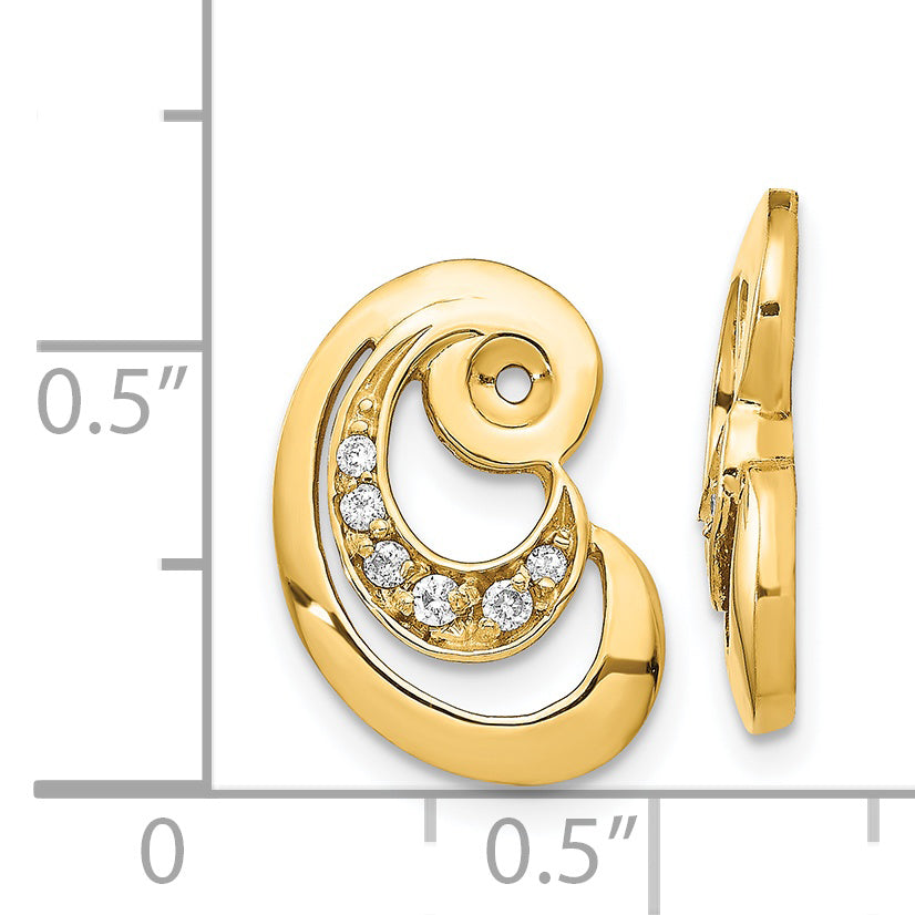 14k AA Fancy Curl Diamond Earring Jacket