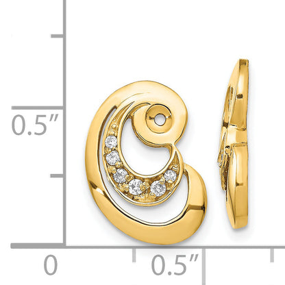 14k A Fancy Curl Diamond Earring Jacket