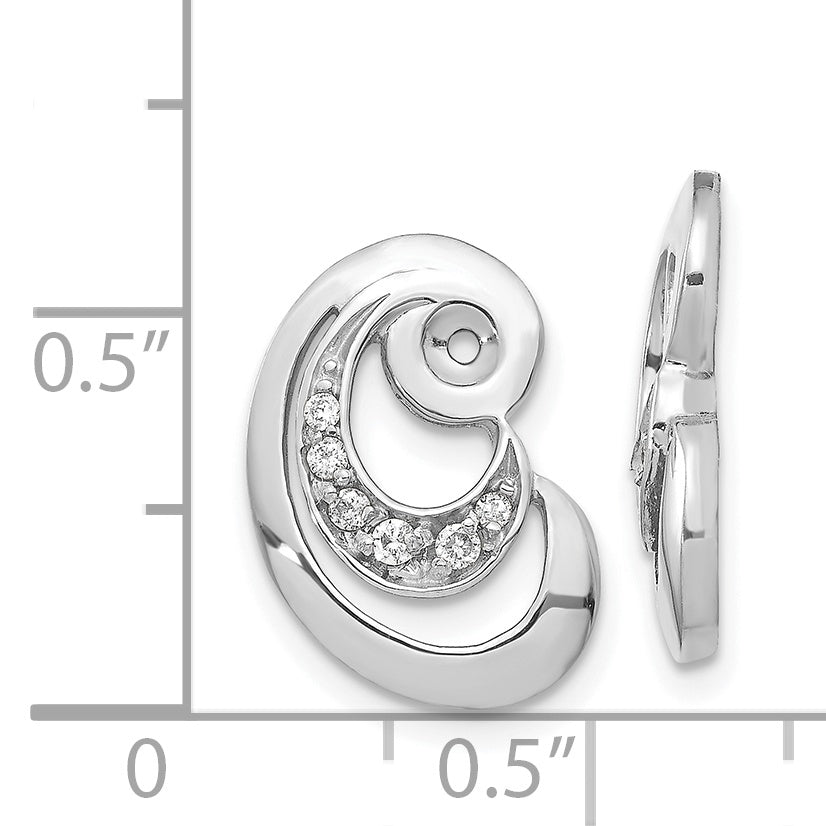 14k White Gold AAA Fancy Curl Diamond Earring Jacket