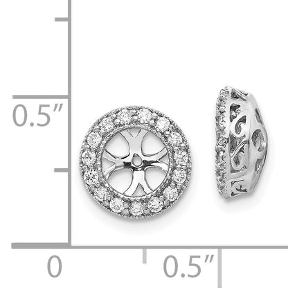 14k White Gold AAA Diamond Earring Jacket