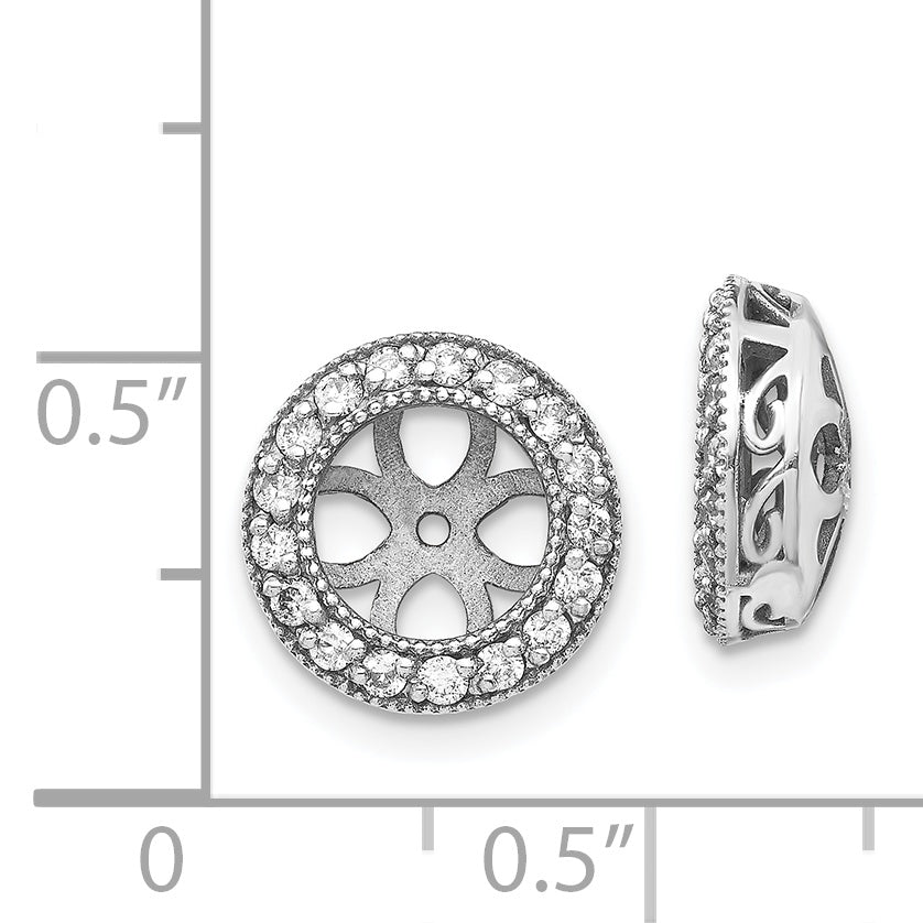 14k White Gold A Diamond Earring Jacket