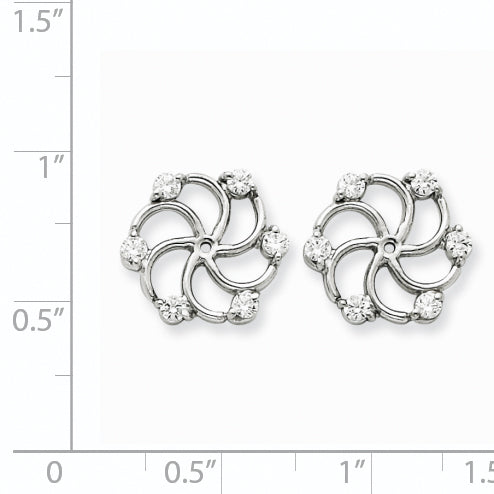 14k White Gold VS Diamond Earring Jacket