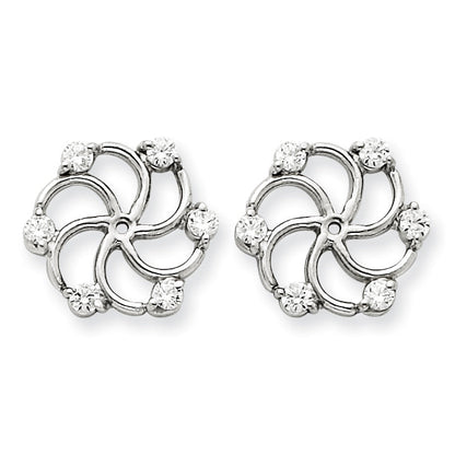 14k White Gold VS Diamond Earring Jacket