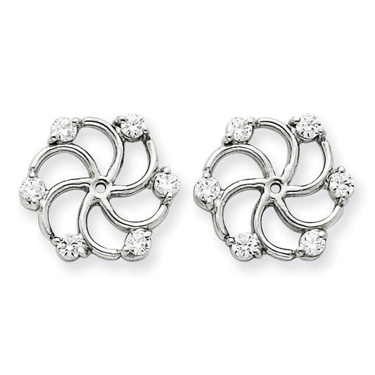 14k White Gold VS Diamond Earring Jacket
