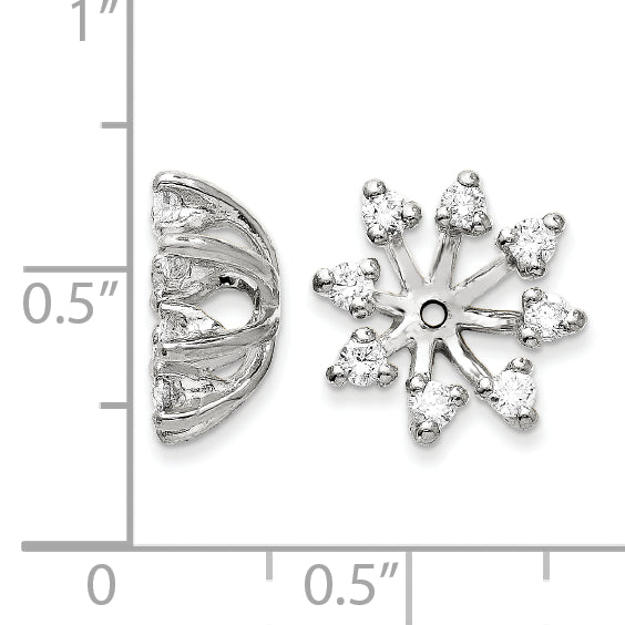 14k White Gold AAA Diamond earring jacket