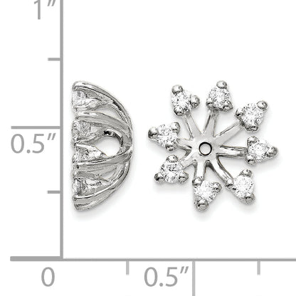 14k White Gold AAA Diamond earring jacket