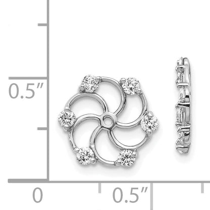 14k White Gold AAA Diamond Earring Jacket