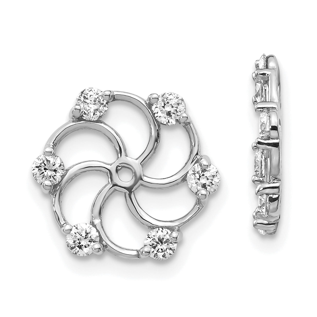 14k White Gold AAA Diamond Earring Jacket