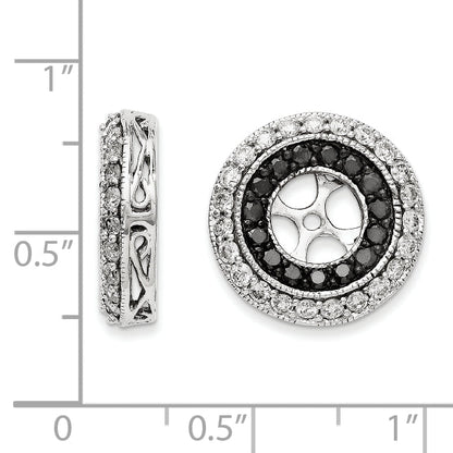14k White Gold Black and White Diamond Earring Jackets