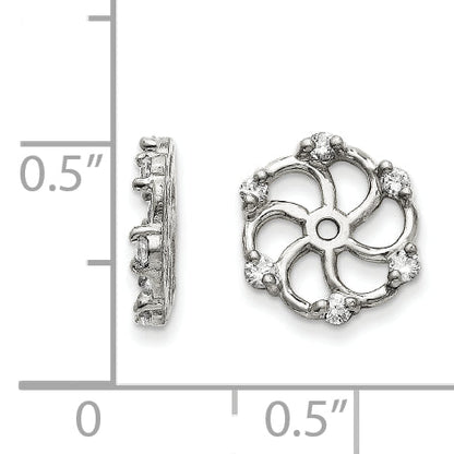 14k White Gold AA Diamond Earring Jacket
