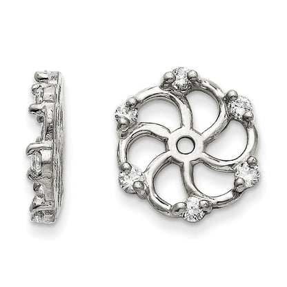 14k White Gold AA Diamond Earring Jacket