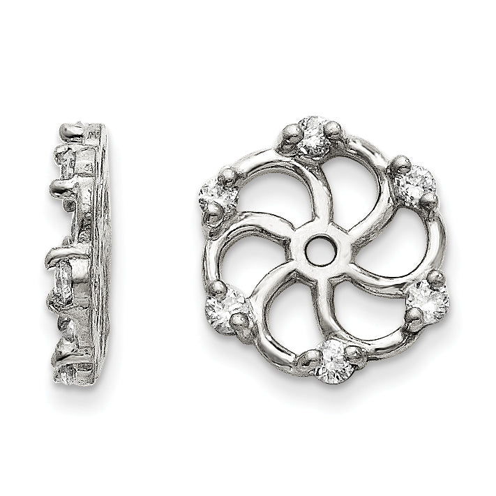 14k White Gold VS Diamond Earring Jacket