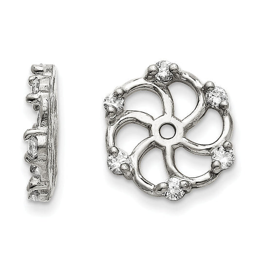 14k White Gold VS Diamond Earring Jacket