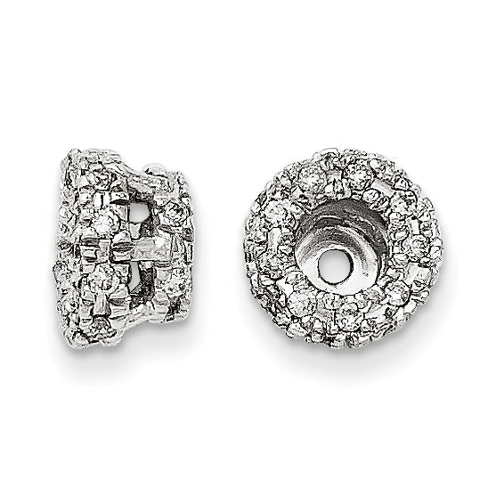14K White Gold Diamond Earring Jacket