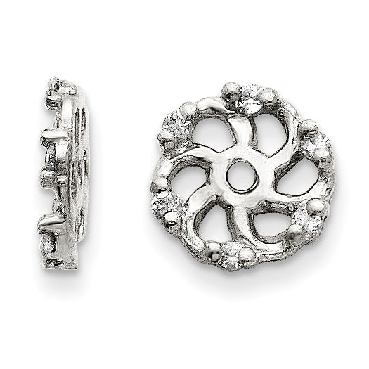 14k White Gold VS Diamond Earring Jacket