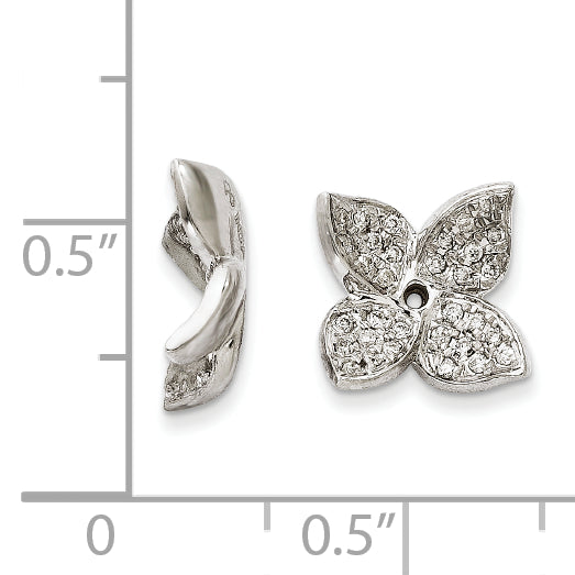 14K White Gold Diamond Earring Jacket