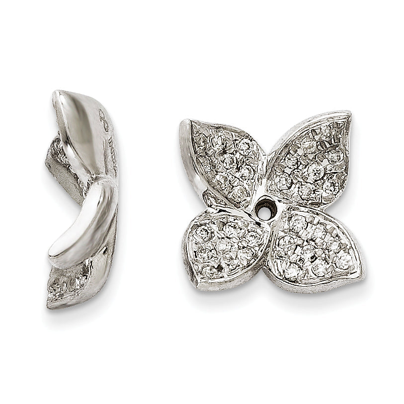 14K White Gold Diamond Earring Jacket