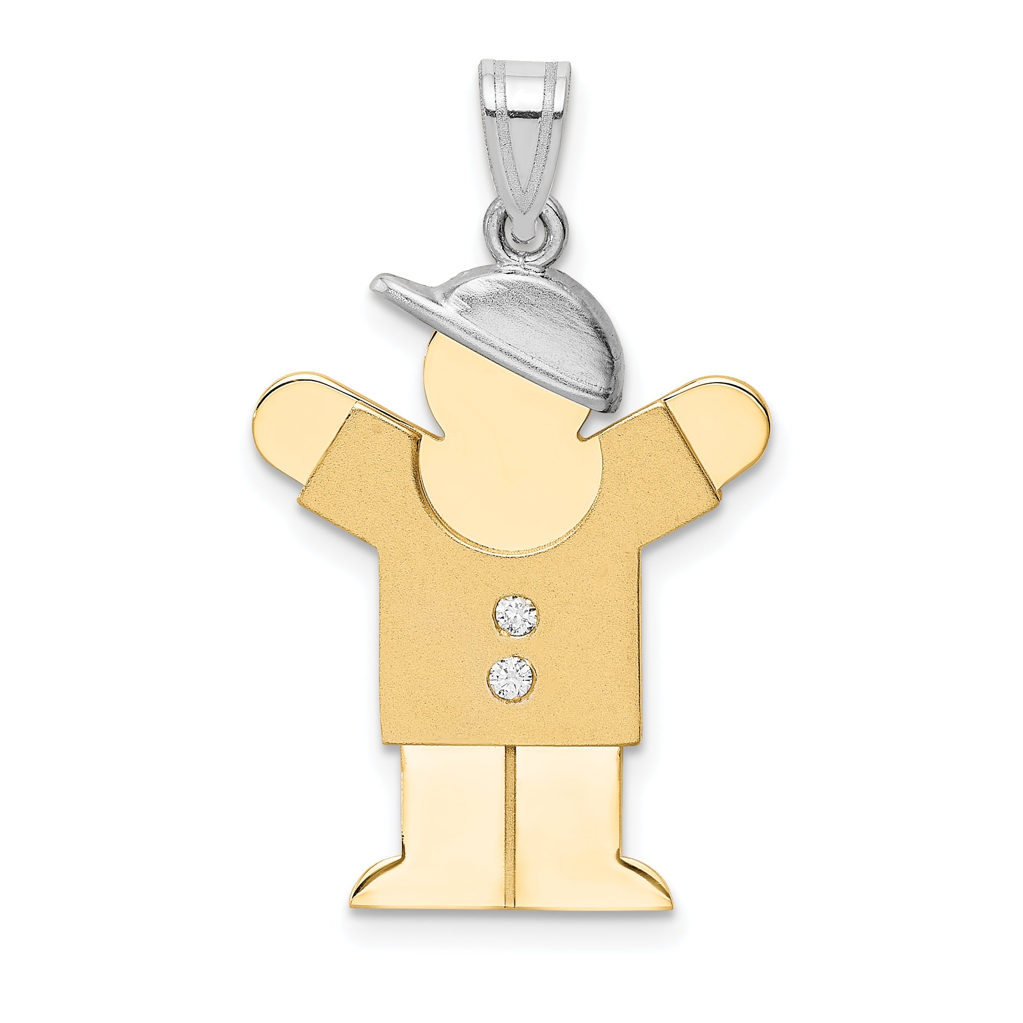 14k Two tone VS Diamond kid pendant