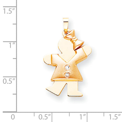 14k Two tone VS Diamond kid pendant