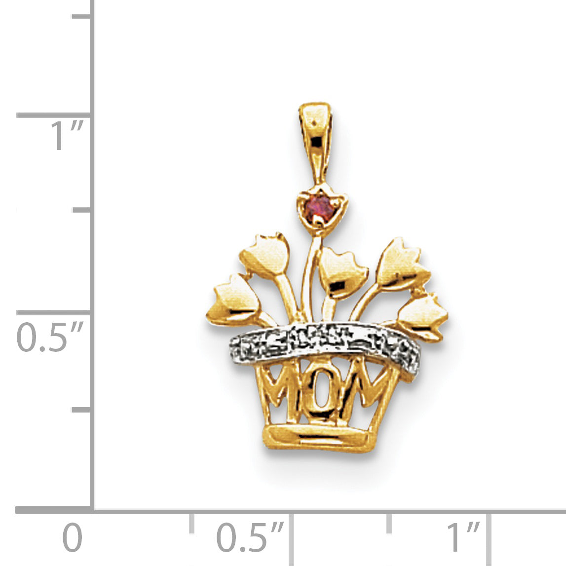 14k Genuine AAA Diamond Mother's Pendant