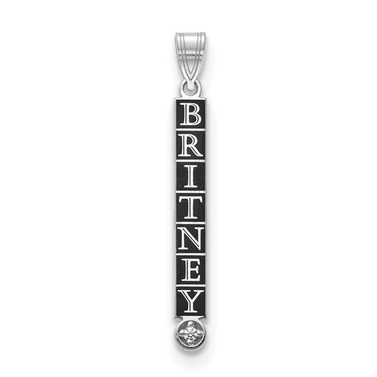 10kw Stacked Epoxied Name Charm with Diamond