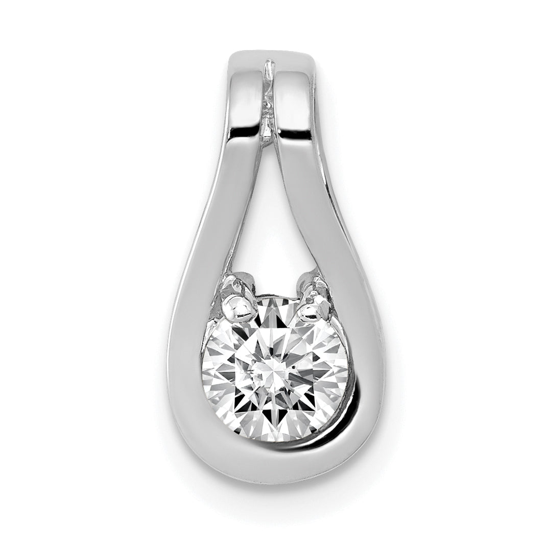 14k White Gold 4.7mm VS Diamond Teardrop Shape Slide Pendant